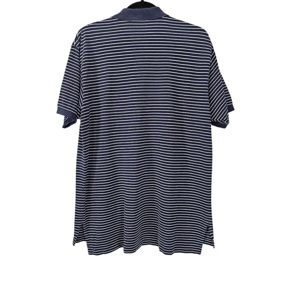Polo Ralph Lauren Striped Custom Slim Fit Blue And White Polo Shirt